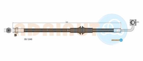 Шланг гальмівний передн. прав. KIA Carnival -01 ADRIAUTO 09.1249 фото товару