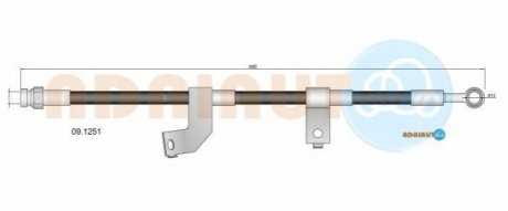 KIA гальмівний шланг передн.прав.Carnival 06- ADRIAUTO 09.1251 фото товару