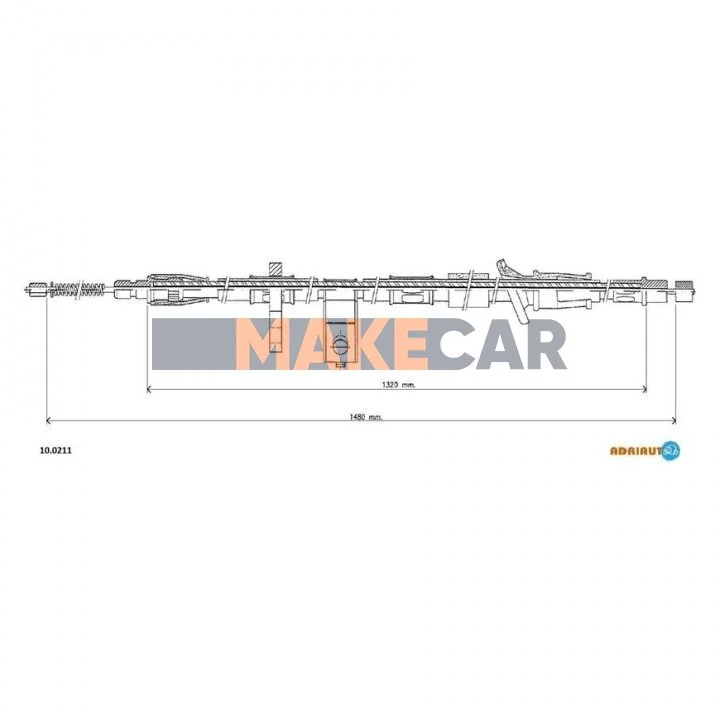 <strong>HYUNDAI Трос ручного тормоза лев..Acent 95- ADRIAUTO 10.0211 (фото 1)</strong>