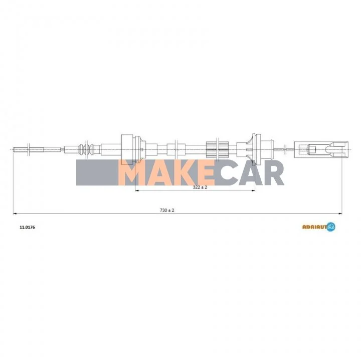 <strong>FIAT Трос сцепления Tipo-Tempra 90- ADRIAUTO 11.0176 (фото 1)</strong>