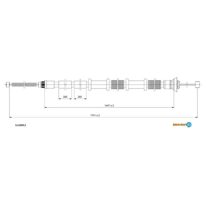 <strong>Тросик гальма стоянки Adriauto ADRIAUTO 11.0209.2 (фото 1)</strong>