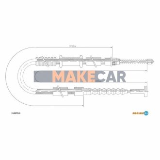 FIAT Трос ручного тормоза задн. лев. Brava, Bravo 1,4 (бараб) 95- ADRIAUTO 11.0215.1