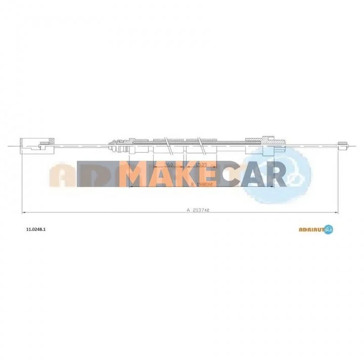 <strong>PEUGEOT Трос ручного тормоза задн. лев. 806 00- ADRIAUTO 11.0248.1 (фото 1)</strong>
