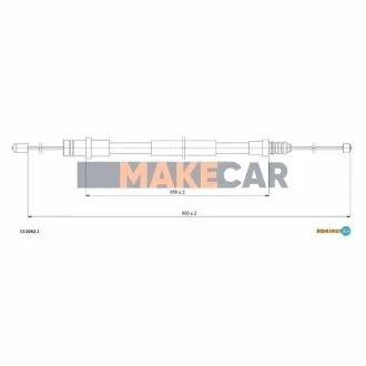FIAT Трос ручного тормоза Scudo,Jumpy,Expert 1.9/2.0D для Peugeot, Citroen, Fiat ADRIAUTO 11.0262.1 фото товару