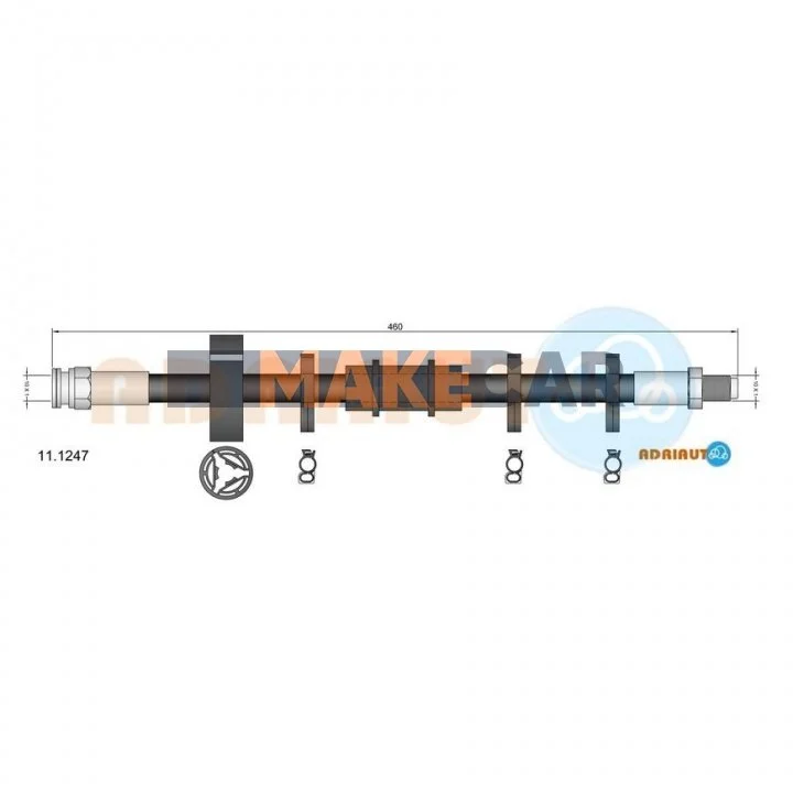 <strong>FIAT Шланг тормозной пер.Uno, Panda ADRIAUTO 11.1247 (фото 1)</strong>