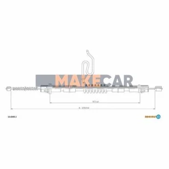 Трос ручного гальма для Ford ADRIAUTO 13.0203.1 фото товару