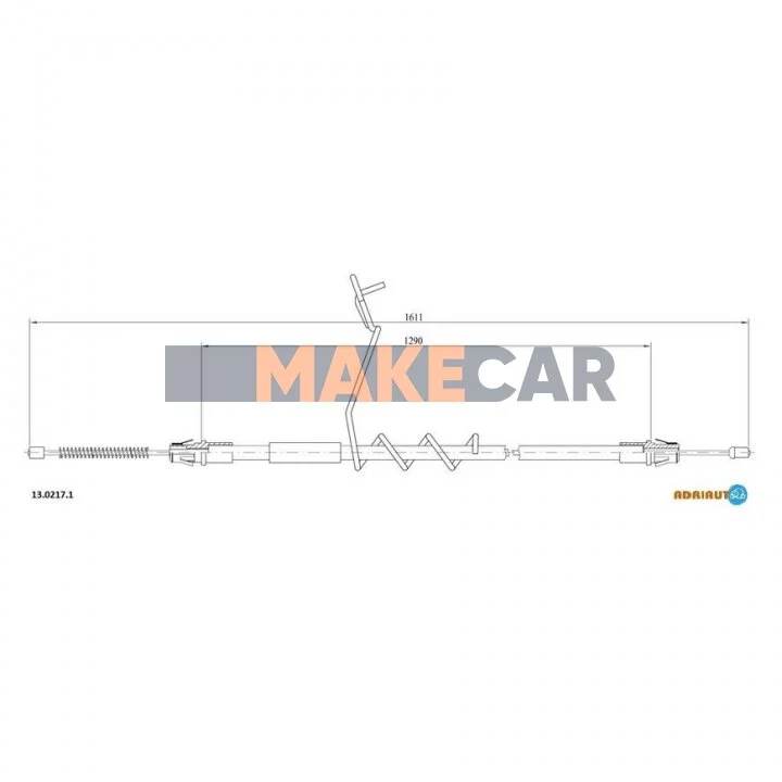 <strong>Трос ручного гальма лівий зад. Ford Transit 00- ADRIAUTO 13.0217.1 (фото 1)</strong>