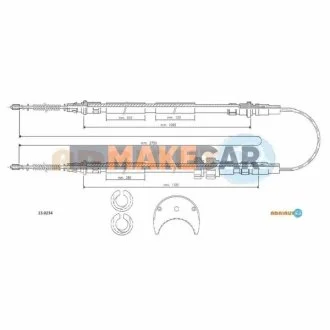 FORD Трос ручного тормоза Fiesta 86- для ADRIAUTO 13.0234 фото товару