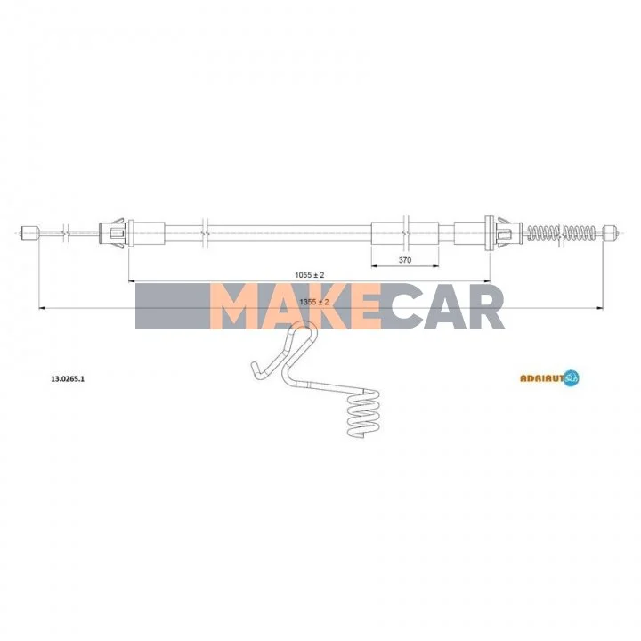 <strong>FORD Трос ручного тормоза Transit прав. 07- ADRIAUTO 13.0265.1 (фото 1)</strong>
