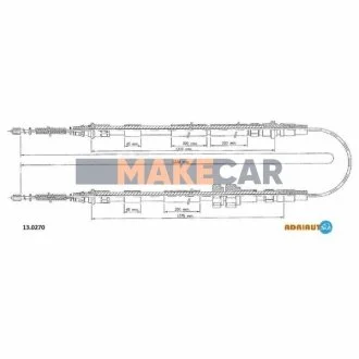 FORD Трос ручного тормоза ESCORT 1.4-1.8 92- 3330 для ADRIAUTO 13.0270 фото товару
