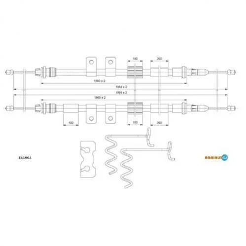 <strong>Тросик стояночного тормоза Adriauto ADRIAUTO 13.0290.1 (фото 1)</strong>