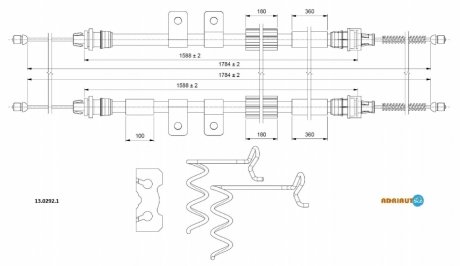 Трос стояночного гальма ADRIAUTO 13.0292.1 фото товару