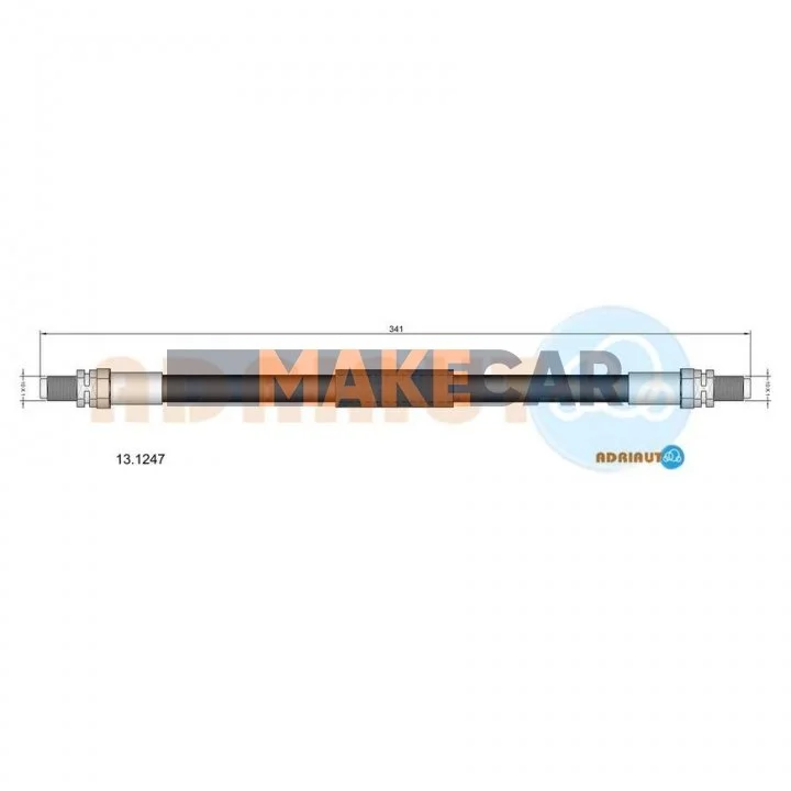 <strong>FORD Шланг тормозной зад. Fiesta 91-95 (+ABS) ADRIAUTO 13.1247 (фото 1)</strong>