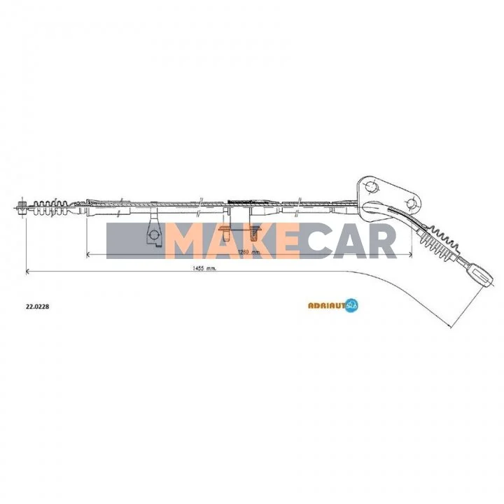 <strong>MAZDA Трос ручного тормоза лев. 323 89- ADRIAUTO 22.0228 (фото 1)</strong>