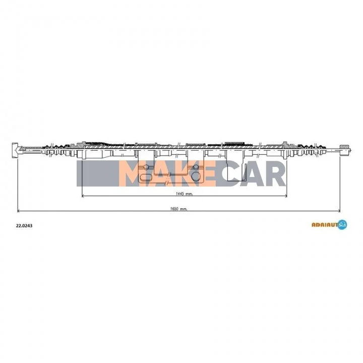<strong>MAZDA Трос ручного тормоза лев.626 92- ADRIAUTO 22.0243 (фото 1)</strong>