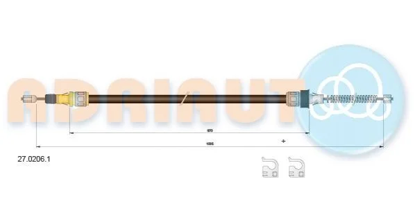 <strong>SMART Трос ручного тормоза 1035/870+1035/870 мм ROADSTER 03- ADRIAUTO 27.0206.1 (фото 1)</strong>