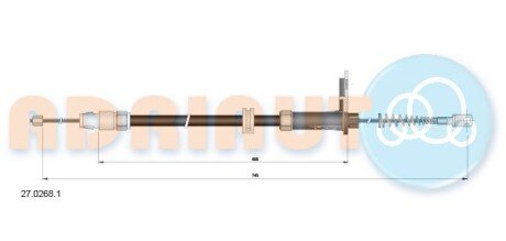 DB трос ручного гальма X204 ADRIAUTO 27.0268.1 фото товару