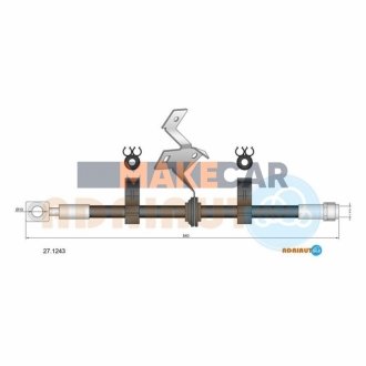 DB Шланг тормозной пер. пр.ML W163 -05 ADRIAUTO 27.1243 фото товара
