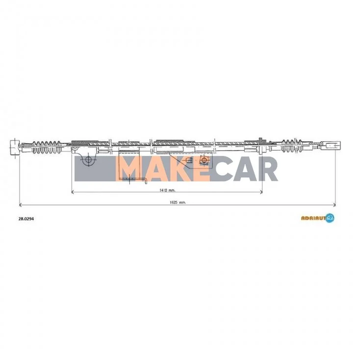 <strong>NISSAN Трос ручного тормоза лев.Primera -99 (диск) ADRIAUTO 28.0294 (фото 1)</strong>
