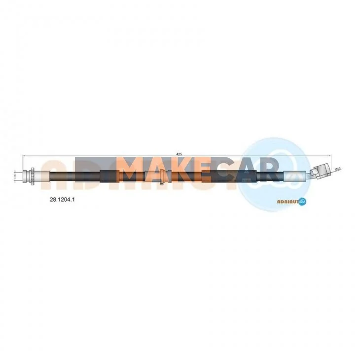 <strong>NISSAN Шланг тормозной пер. пр. Primera P10 -96 ADRIAUTO 28.1204.1 (фото 1)</strong>