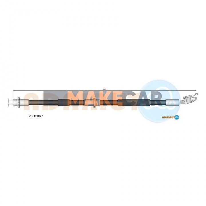 <strong>NISSAN Шланг тормозной пер. пр. Primera P11 -01 ADRIAUTO 28.1206.1 (фото 1)</strong>