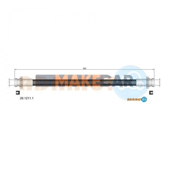 <strong>NISSAN Шланг тормозной пер.лев.Sunny N14 90- ADRIAUTO 28.1211.1 (фото 1)</strong>