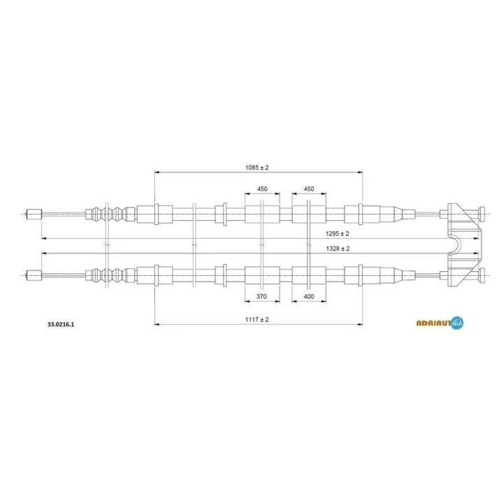 <strong>Трос ручного гальма ADRIAUTO 33.0216.1 (фото 1)</strong>