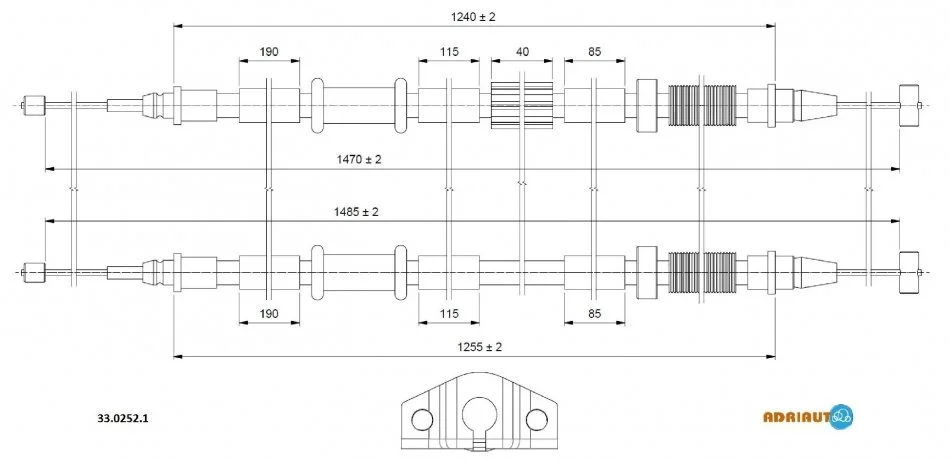 <strong>OPEL Трос ручного тормоза Corsa D (5-двер.) ADRIAUTO 33.0252.1 (фото 1)</strong>