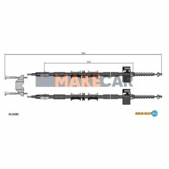 Тросик гальма стоянки Adriauto для Opel, Vauxhall, Chevrolet ADRIAUTO 33.0282 фото товару