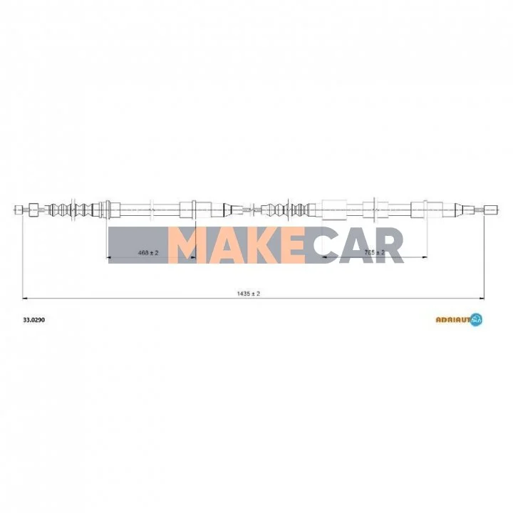 <strong>OPEL Трос ручного тормоза задн. лев.Corsa C 01- ADRIAUTO 33.0290 (фото 1)</strong>