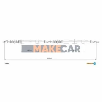 OPEL Трос ручного тормоза задн. лев.Corsa C 01- для Vauxhall, Opel ADRIAUTO 33.0290 фото товару