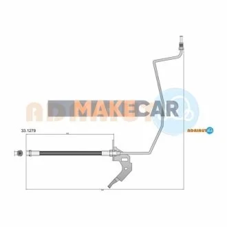 OPEL Шланг тормозной зад. лев. Astra H (барабан) для ADRIAUTO 33.1279 фото товару