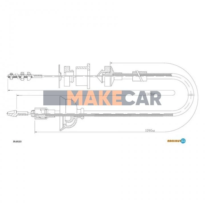 <strong>PEUGEOT Трос сцепления 405 GL 1,4 ADRIAUTO 35.0113 (фото 1)</strong>