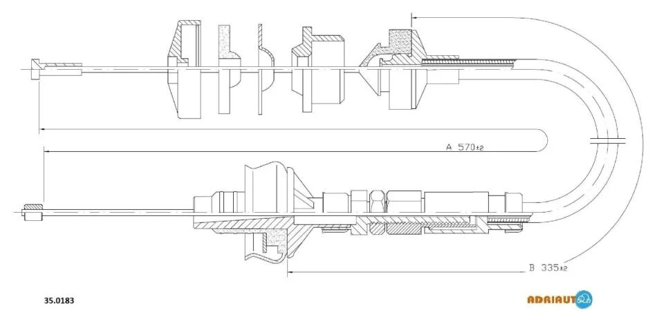 <strong>PEUGEOT трос зчеплення 206 (ручн. рег.) ADRIAUTO 35.0183 (фото 1)</strong>