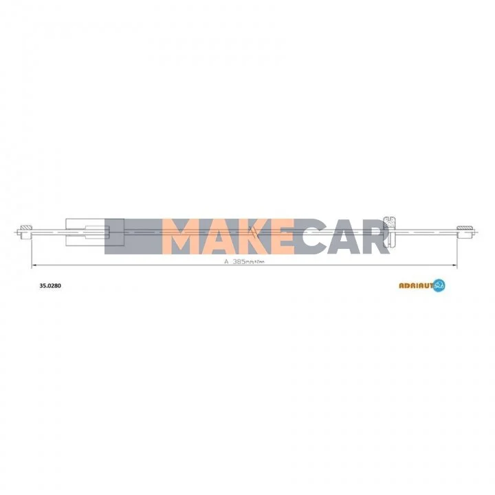 <strong>PEUGEOT Трос ручного тормоза перед. 605 91- ADRIAUTO 35.0280 (фото 1)</strong>
