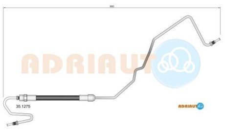 CITROEN Гальмівний шланг C4 I (LC_) 1.4-2.0 04-, PEUGEOT 307 (3A/C) 1.4-2.0 00- ADRIAUTO 35.1275 фото товара