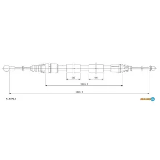 Трос ручного гальма для Renault, Opel, Vauxhall, Nissan ADRIAUTO 41.0271.1 фото товару