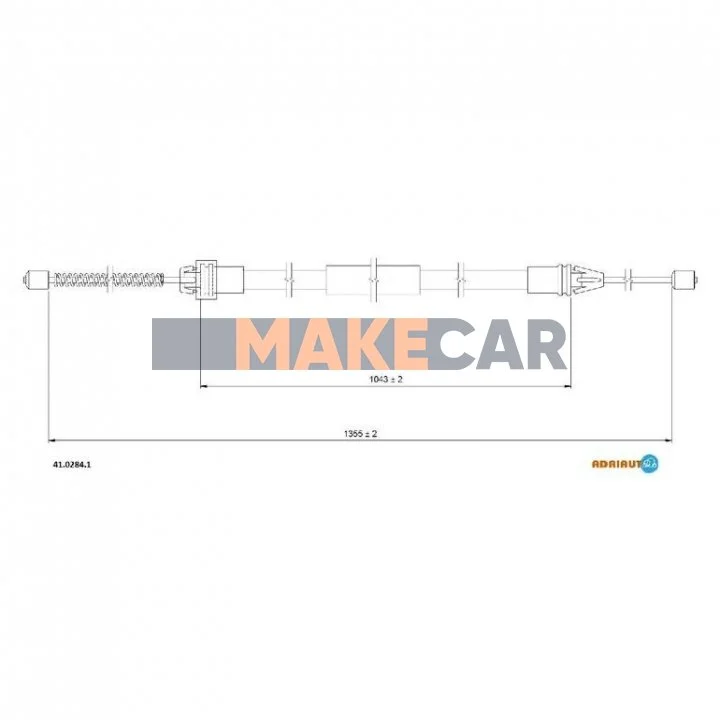 <strong>RENAULT Трос ручного тормоза задн. правый Twingo 07- ADRIAUTO 41.0284.1 (фото 1)</strong>