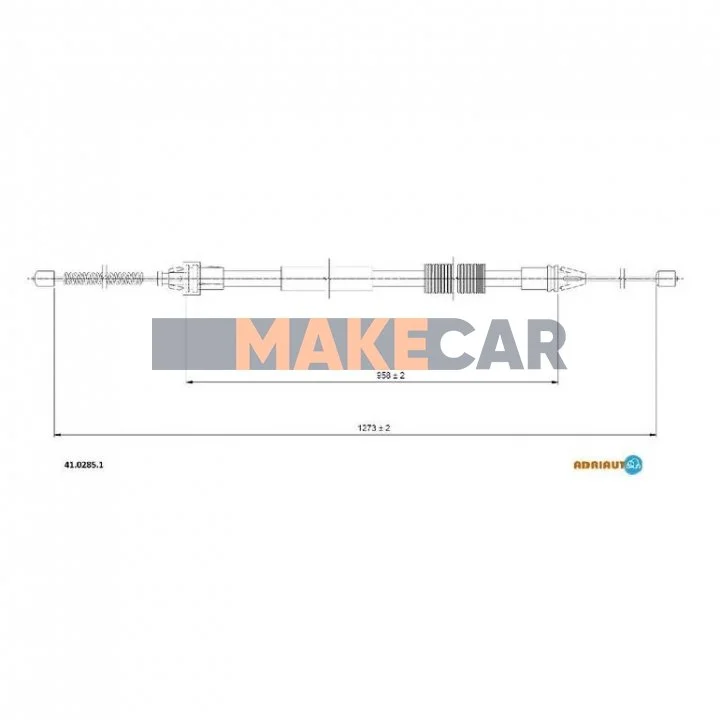 <strong>RENAULT Трос ручного тормоза задн. левый Twingo 07- ADRIAUTO 41.0285.1 (фото 1)</strong>