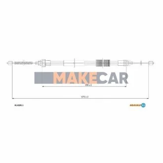 RENAULT Трос ручного тормоза задн. левый Twingo 07- для ADRIAUTO 41.0285.1 фото товару