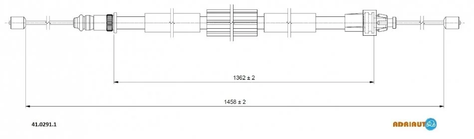 <strong>RENAULT Трос ручного тормоза задн. лев. CLIO (III) 06- ADRIAUTO 41.0291.1 (фото 1)</strong>
