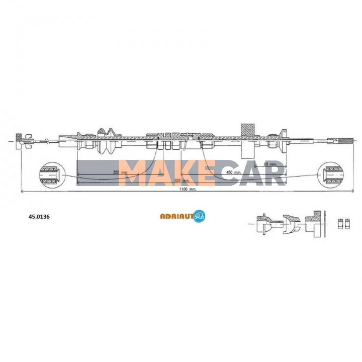 <strong>VW Трос сцепления Polo-Classic, Lupo все SEAT Arosa ADRIAUTO 45.0136 (фото 1)</strong>