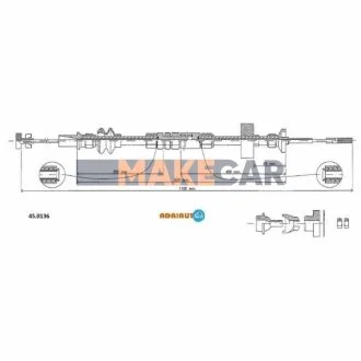 VW Трос сцепления Polo-Classic, Lupo все SEAT Arosa для Volkswagen, Seat ADRIAUTO 45.0136 фото товару