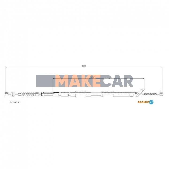 <strong>TOYOTA Трос ручн.тормоза прав.Corolla 91- (бараб.) ADRIAUTO 52.0207.1 (фото 1)</strong>