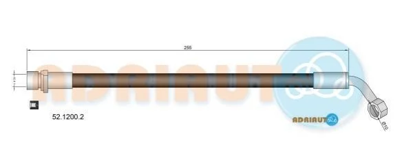<strong>TOYOTA гальмівний шланг задн. лів. Land Cruiser 09-17 ADRIAUTO 52.1200.2 (фото 1)</strong>