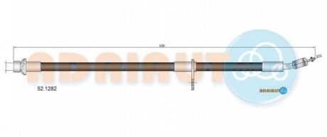 Шланг тормозной пер. прав. TOYOTA Avensis -03 ADRIAUTO 52.1282