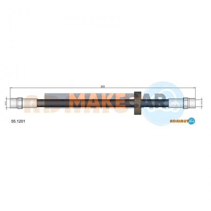 <strong>VW Шланг торм. задн. Polo, Golf, Jetta, Passat, T2, AUDI 80/100 ADRIAUTO 55.1201 (фото 1)</strong>
