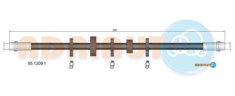 VW Гальмівний шланг правий TRANSPORTER T4 1.9-2.8 90- ADRIAUTO 55.1209.1 (фото 1)