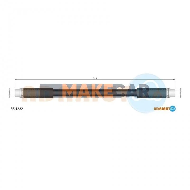 <strong>VW Шланг тормозной перед. AUDI A4/6 -01Passat 96-05 SKODA ADRIAUTO 55.1232 (фото 1)</strong>