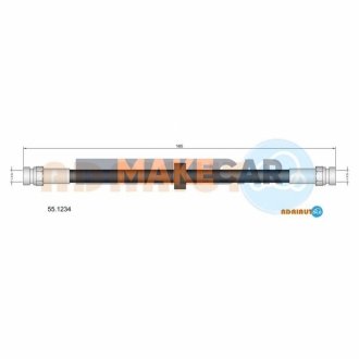 Купити AUDI Шланг тормозной задн. Octavia 137мм A3, TT, SKODA Fabia, Octavia, VW Bora ADRIAUTO 55.1234 за низькою ціною в Україні (фото 1)